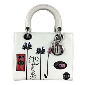 CHRISTIAN DIOR White Leather Shoulder Bag